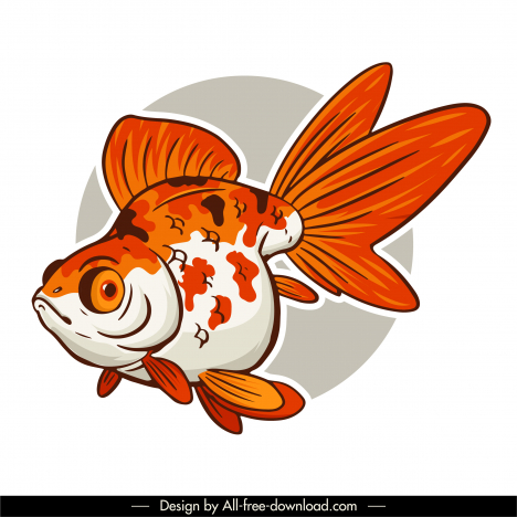 fish icon handdrawn sketch classic design