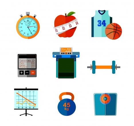 fitness icons isolated in relevant things
