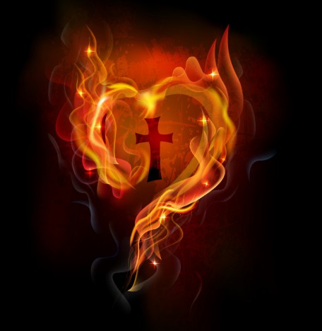 Flaming heart frame