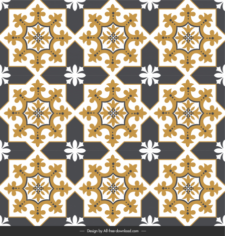 floor tile pattern template symmetric shapes elegant classic