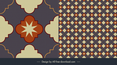 floor tiles pattern template vintage seamless geometric shapes