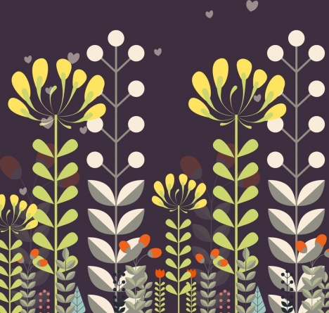 floral background colored flat decoration