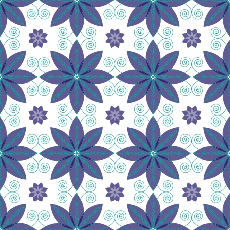 floral pattern background curves symmetric repeating style