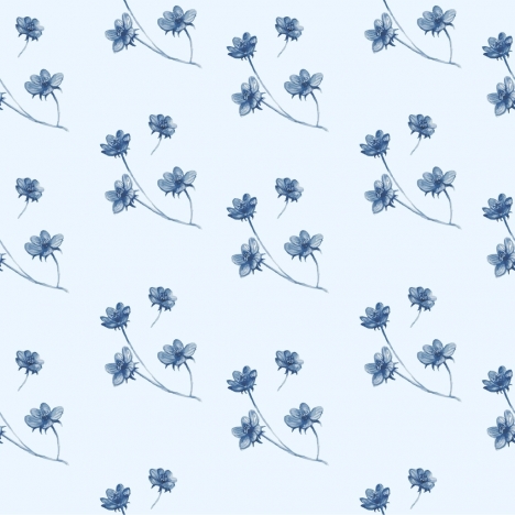 flower background blue decor repeating icons