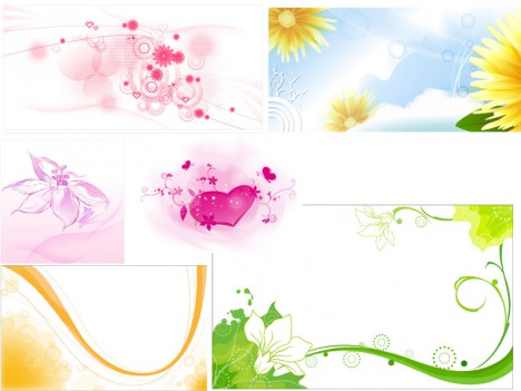 Flower banner set in eps vector format