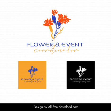 flower seller logo template elegant classic