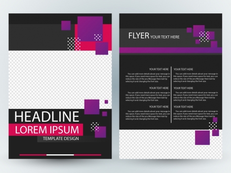 flyer design with dark contrast colored background