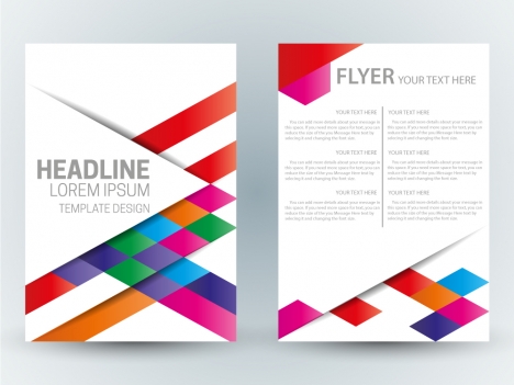 flyer template design with abstract colorful bright background
