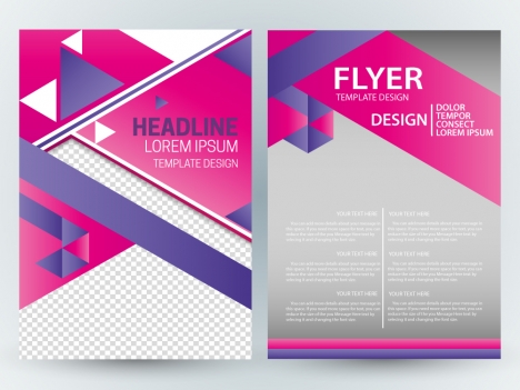 flyer template design with modern colorful abstract style