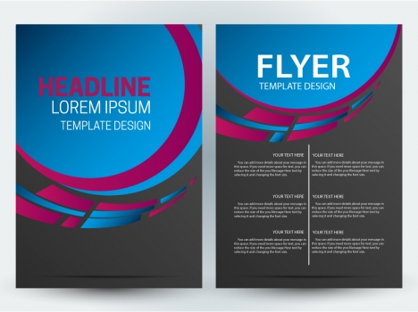 flyer template design with modern dark style