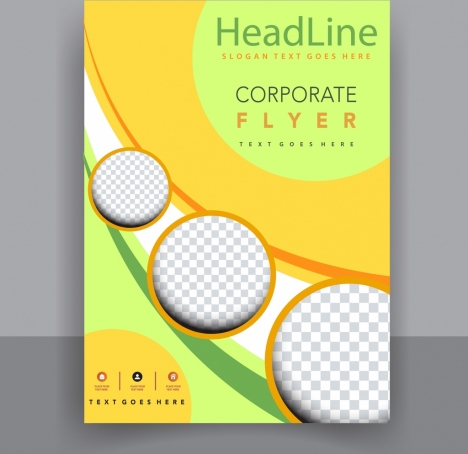 flyer template modern colorful design checkered circles