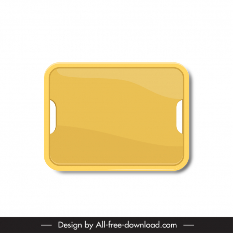 food tray icon yellow flat outline