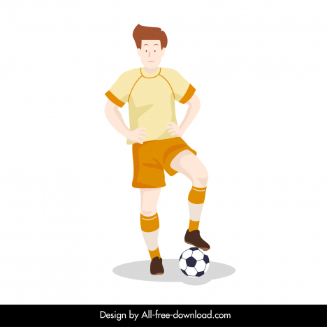 football player icon flat cartoon sketch