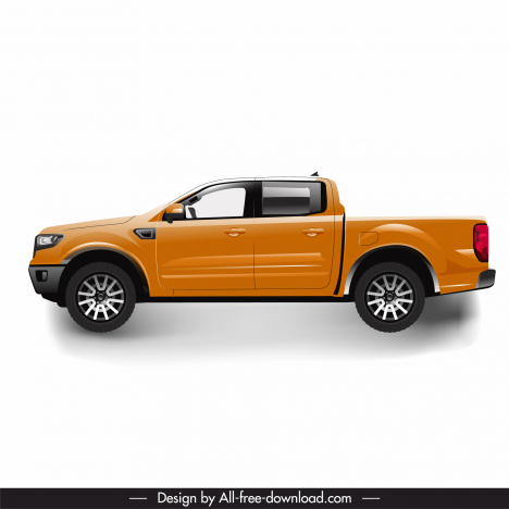 ford ranger 2021 icon modern shiny flat side view sketch