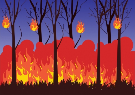 Forest fire background colorful cartoon design vectors stock in format for  free download 