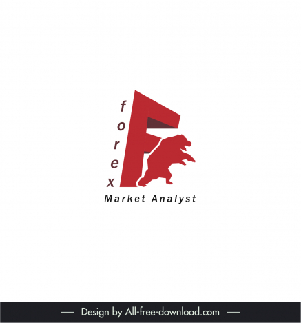 forex logo 3d text silhouette bear sketch