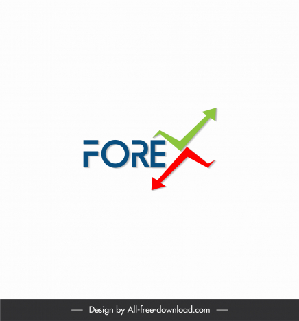 forex logotype modern flat texts up down arrows sketch