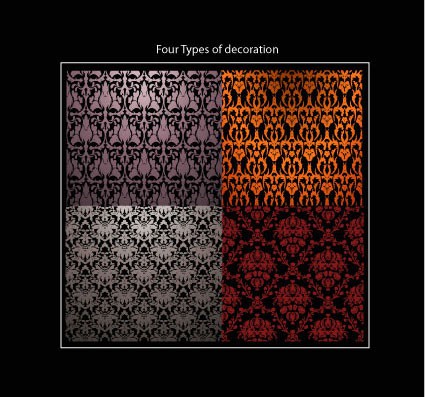 Four Types Of Decorations Vectors Stock In Format For Free Download 4 04mb - Types Of Decorative Design