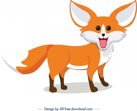 Fox icon colored cute cartoon character sketch vectors stock in format for  free download 