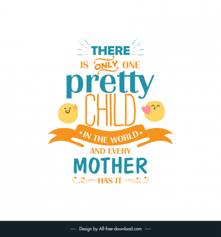 funny mothers day quotes banner template symmetric texts ribbon chick decor