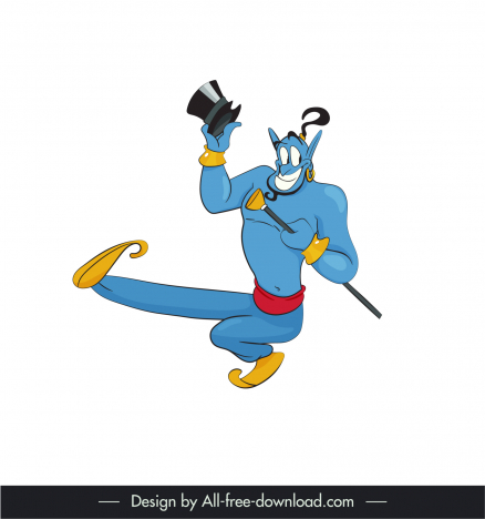 Genie aladdin cartoon character icon funny man sketch vectors stock in  format for free download 162 bytes