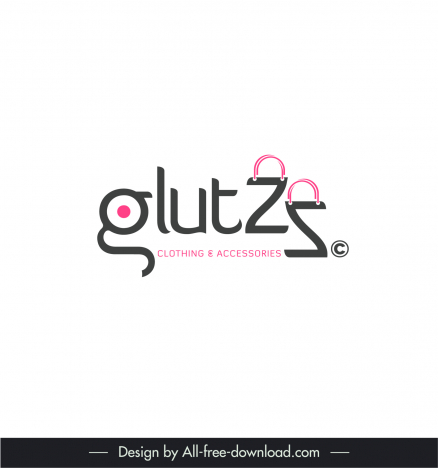 glutzz logo template flat dynamic texts sketch