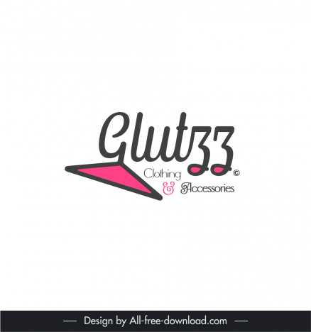 glutzz logo template texts hangers stylized texts sketch