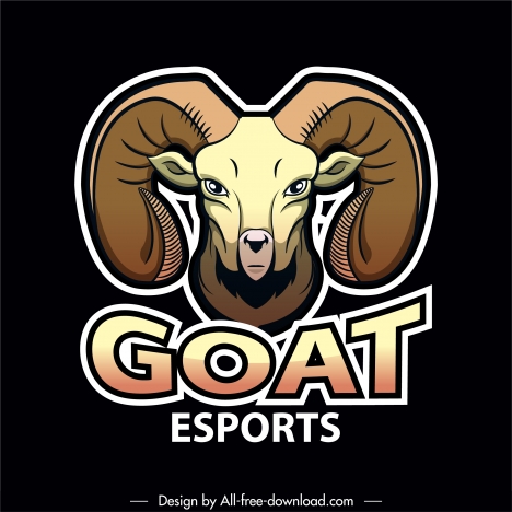 goat logotype template colored symmetric decor