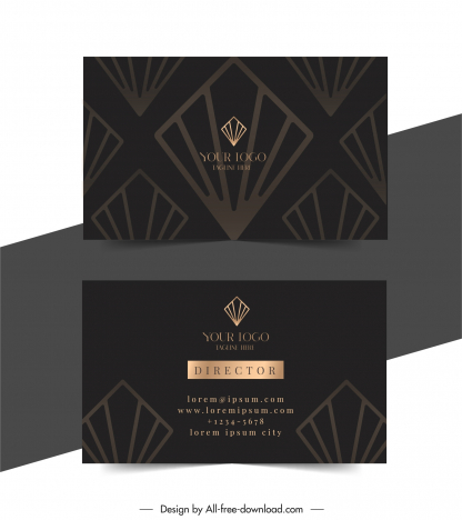 gold shop business card template dark geometry