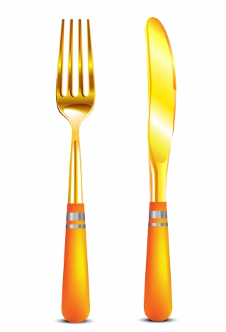 golden knife and fork