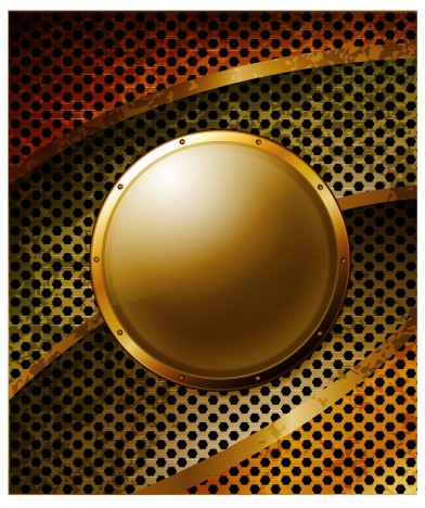 golden metal round shield