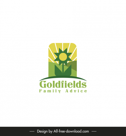 goldfields family advice logo template elegant classical flat sunflower sketch