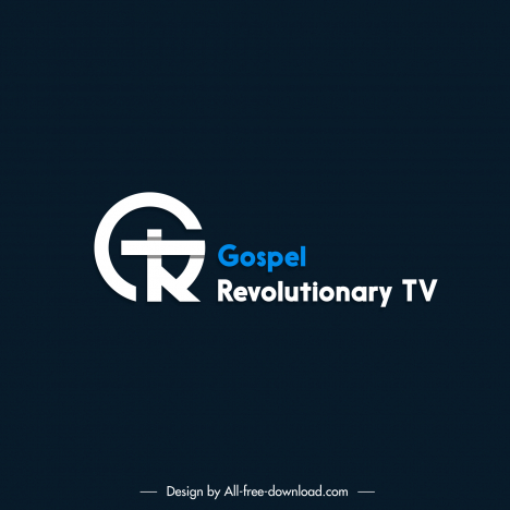 gospel revolutionary tv logo template contrast stylized texts design