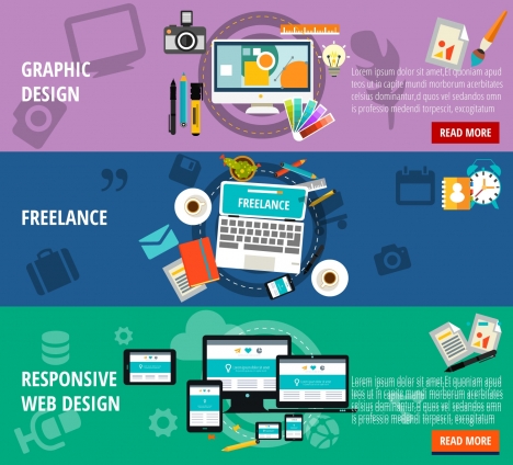 graphic design profession illustration with various colored types