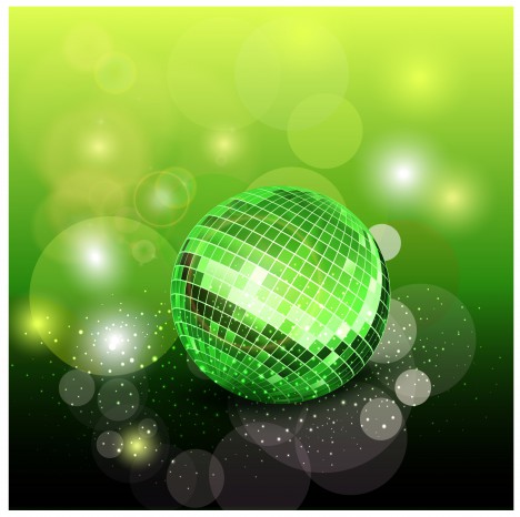 green disco ball background