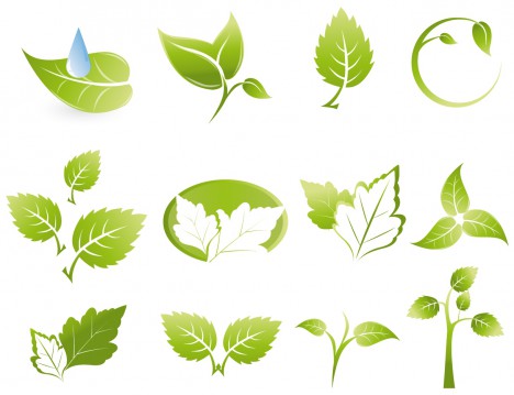 Green leaf icons