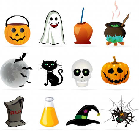 Halloween design element icon set