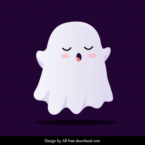halloween ghost icon cute cartoon sketch