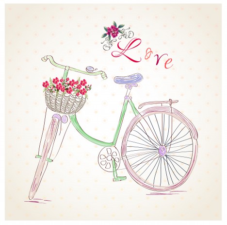 hand draw bicycle love background
