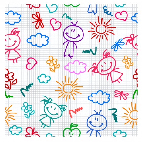 hand drawn kid pattern
