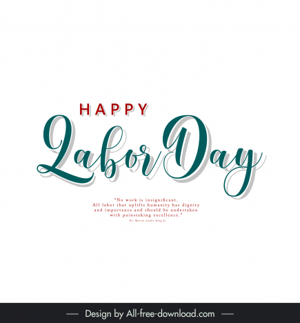 happy labor day sign template calligraphic texts elegant design