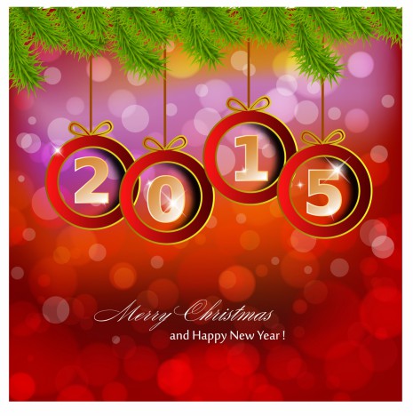 Happy new year 2015 background with Christmas bauble