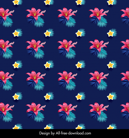 hawaii tropical pattern template repeating flowers plants decor