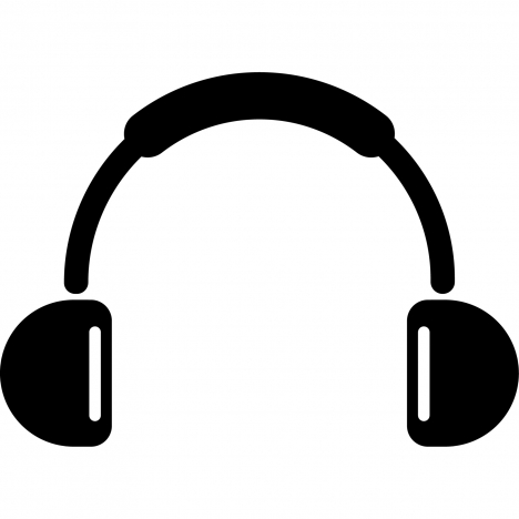 headphones sign icon flat symmetric silhouette outline