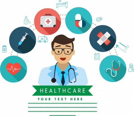 healthcare background doctor icon medical symbols isolation