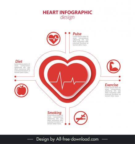 heart infographic design elements elegant health elements