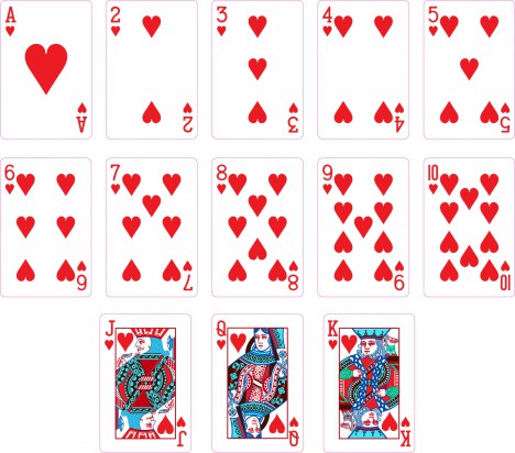 Heart Suit Two Playing Cards