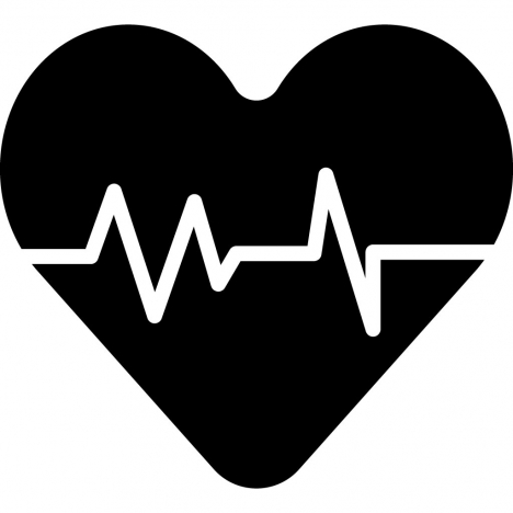 Heartbeat sign icon flat black white contrast sketch vectors stock in  format for free download 162 bytes