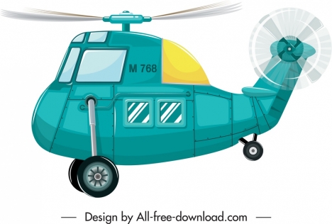 helicopter icon motion sketch bright blue decor