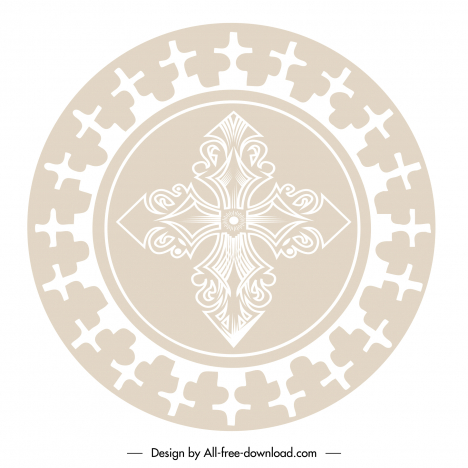holy cross host sign icon symmetrical silhouette circle design